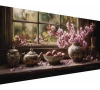 Taza Diamond Painting Flor Diamond Painting Kit Completo, Pintura Diamante Adultos Niños, 5D Cristal Strass Punto de Cruz Puzzle Manualidades para Decoración de Pared del Hogar Regalos 30x60cm cf1-6v