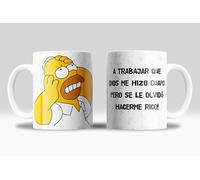 Taza Dios Me Hizo Guapo Pero No Rico - Homer Simsons | Regalos Originales y Graciosos | 350ml