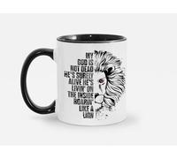 Taza Dios No Está Muerto, Está Vivo, Rugiendo Como León, Cristianismo, Fe. Taza De Cerámica Funny Tazas De Café Premium Coffee Mug For Regalo Desayuno Hogar 330Ml