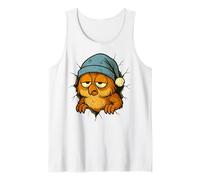 Taza, diseño de búho Cansado, con Texto en inglés Camiseta sin Mangas