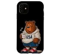 Taza Divertida con diseño de Oso matutino Cansado Carcasa para iPhone 11