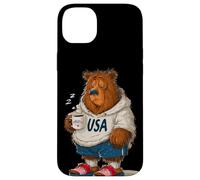 Taza Divertida con diseño de Oso matutino Cansado Carcasa para iPhone 14 Plus