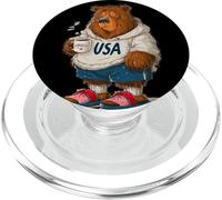 Taza Divertida con diseño de Oso matutino Cansado PopSockets PopGrip para MagSafe