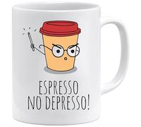 Taza divertida con juego de palabras de café | Diseño humorístico para amantes del espresso | Idea de regalo original para casa u oficina