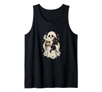 Taza Divertida con Texto en inglés Ghost Holding Cat with Meh Camiseta sin Mangas