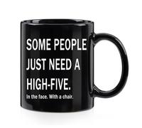 Taza divertida con texto en inglés "Some People Just Need A High-Five in the Face with a Chair Mug Funny Coworker Employee Boss Mug The Office Mug Funny Coffee Mug Christmas White Elephant Gifts for