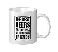 Taza divertida con texto en inglés "The Best Beers Are The Ones We Drink With Friends", tazas de café únicas, regalos para papás
