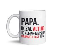 Taza divertida con texto - "Papá, siempre seré tu niña" - 325 ml - Taza de cerámica - Bonito regalo para el padre, el cumpleaños o el día del padre - Apto para lavavajillas y microondas