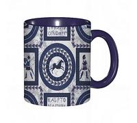 Taza divertida de cerámica de 14 onzas, Héroe del Reino Griego Alfabeto Griego Antiguo Patrón Rítmic Imprimir,apta para lavavajillas, regalos de computadora,regalos geek para hombres, taza de ciencia