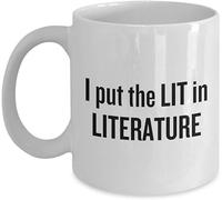 Taza divertida de poeta "Puse la luz en la literatura", regalo para escritor, autor, tazas de café, taza de café novedosa, taza de té de cerámica con impresión de doble cara para mamá, papá, amigo, es