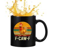 Taza divertida de pollo - 35 cl taza de cerámica para bebidas calientes y frías - Taza de café rústica - para casa, escuela, apartamento, oficina, sala de comedor, aula