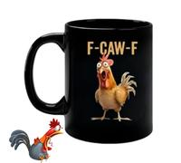 Taza Divertida F-Caw-F Con Pollo, Taza De Cerámica Con Motivos De Animales Divertidos, Tazas De Café Novedosas F-Caw-F Con El Meme Del Gallo Cantando, Tazas De Leche Y Té Con El Meme Del Gallo