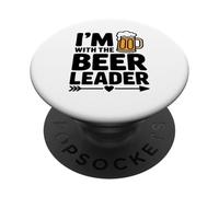Taza Divertida I'm with The Beer Leader PopSockets PopGrip Adhesivo