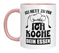 Taza divertida para cocineros - Sé amable conmigo, yo cocino tu comida - Idea de regalo para cocineros aficionados, mamá, papá o como taza de propinas - Rosa