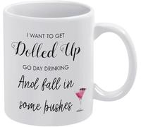 Taza divertida para el día de la madre, con texto "I Want to Get Pretty Go Day", para ella, tazas de café, taza de café novedosa, taza de té de cerámica con impresión de doble cara para mamá, papá, am