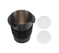 Taza Dosificadora De Acero Inoxidable Con Pantalla Puck, Incluso Molido De Café, Taza Dosificadora, Taza Alimentadora De Café En Polvo Negro, Cafetera(58mm Filters 2pcs)