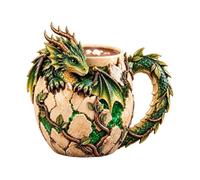 Taza Dragón Medieval Decorativa Vintage Coleccionable | Decoración Del Hogar Taza Amantes De Dragones Para Oficina En Casa Juegos Cumpleaños Restaurante Cafetería Verde