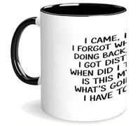 Taza Drôle Distrait Je Suis Venu J'Ai Vu Colorido Taza Café Personalizada Tazas De Desayuno Para Espresso Amiga Decorar