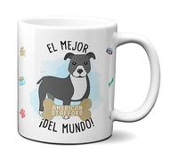 Taza el mejor american stafford del mundo regalo original taza perro ceramica 330 mL