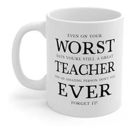 Taza El Peor Profesor De La Historia Taza De Cerámica Elegante Tazas De Café Personalizada Coffee Mug Para Regalo Desayuno Cocina 330Ml