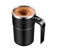 Taza eléctrica autoagitable con monitor de temperatura, taza de café recargable de mezcla automática con tapa a prueba de fugas, mezclador de bebidas de acero inoxidable para oficina y viajes (380 ml