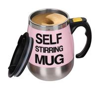 Taza eléctrica de 400 ml con tapa y mango ergonómico - Taza magnética autoagitable con tapa | para té con leche, bebida en polvo, hogar, oficina, viajes, escuela, camping, picnic