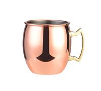 Taza en cuivre Mule de Moscou - Taza de cóctel martelée 530 ml avec poignée ergonomique | Gobelet en cuivre fait main pour boisson froide, fête, bière, vodka, gin tonic, cadeau élégant