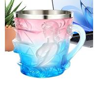 Taza en forma de pila de libros, taza de 15 iseño femenino para bebidas, taza de libro pintado a mano en 3D con asa, para mujeres escritoras bibliotecarias lectores amantes de la lectura de