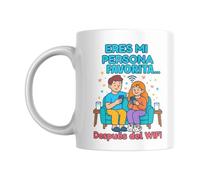 Taza “Eres mi persona favorita… después del wifi” - Regalo divertido y original para pareja o amiga - Taza de cerámica 330ml - Apta microondas y lavavajillas