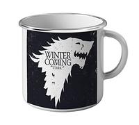 Taza esmaltada de metal, diseño de Stark Devis, Winter is Coming Game of Thrones Serie