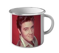 Taza esmaltada Metal Star Famoso Elvis Presley cantante Música Vintage 13