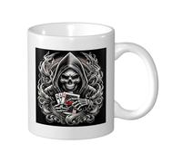 Taza Esqueleto Sosteniendo Una Carta Con El Símbolo Del Corazón Diseño Taza De Café De Cerámica Colorido Mug Coffee Para Leche Recuerdos Familiare