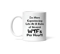 Taza Estoy Aquí Experimentando La Vida A Un Ritmo De Varios "¿Qué Demonios?" Por Hora, Humor Y Sarcasmo. Tazas De Café Personalizada Taza De Cerámica Cerámica Para Oficina Regalo Cocina 330Ml