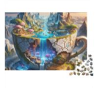 Taza Fantasía País de Las Maravillas Puzzle de 1000 Piezas Papel para Adultos Cascada Encantada Juego de Puzzle 1000 Piezas Relajante Familia Decoración Regalo 52x38cm/1000pcs