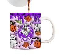 Taza fantasma, taza fantasma de Halloween, truco de oro Treat Halloween Ghost Design Tumbler Cup, Taza de caramelo o golosinas de 350ML, tazas temáticas de Halloween de cerámica espeluznantes