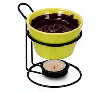 Taza Fondue de Chocolate - Calentador de Fusión Para Dulces, Olla De Cerámica Aislada Metal Para Queso Mantequilla | Accesorios de Cocina Compactos para Derretir Queso | Cuenco Fondue Para Reuniones