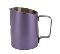 Taza for espumar leche, jarra de café, 2 piezas de 450/600 ml, jarra de leche de acero inoxidable, taza de café con boca inclinada, taza con forma de flor, herramienta for latte art.(Purple,450ml)