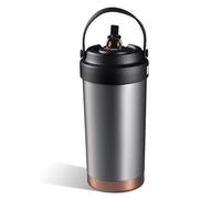 Taza forrada de cerámica de acero inoxidable de 500 ml con pajita para mujer Botella de agua a prueba de fugas Taza de café de gran capacidad Contenedor de agua aislado con pajita a prueba de fugas