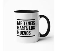 Taza Frases Humor Sarcasmo Regalo Taza de Cerámica regalos originales (Me teneis hasta los huevos)