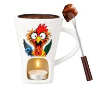 Taza Fundidora De Chocolate Taza Divertida Pollo Cerámica Fondue | Recipiente Fundidor Para Fiesta Para Parejas Cita Nocturna San Valentín Cumpleaños Boda Navidad Fiesta Té de