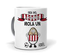 Taza Fútbol | Ser del Logroñés Mola un Huevo | Regalo Original para Verdaderos Blanquirrojos Aficionados | Cosas de Fútbol para niños | Regalo Mundial Futbolistas | Balón de Fútbol | Taza de Cerámica