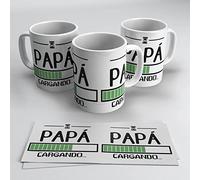 Taza Futuro Papá Cargando - Papa Game Over - Super Papá - Regalos Originales Padre Primerizo (Blanco)