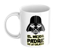 Taza futuro papa El Mejor Padre de la Galaxia | Regalo Original y Divertido Día del Padre | 350ml Cerámica (Galaxia Doble)
