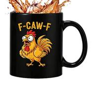 Taza Gallo - 9,5 Cm, Taza Ceŕamic | Tazas De Café De Cerámica F-Caw-F Gallo De 11 Oz - Tazade Agua De Porcelana | Con Mango | Regalo Para La Cocina De La Oficina En Casa - Decoración De La Granja