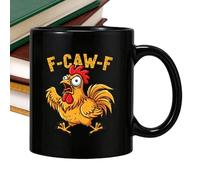 Taza Gallo - 9,5 Cm, Taza Ceŕamic | Tazas De Café De Cerámica F-Caw-F Gallo De 11 Oz - Tazade Agua De Porcelana | Con Mango | Regalo Para La Cocina De La Oficina En Casa - Decoración De La Granja