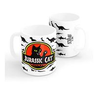 Taza Gato Jurassic Cat - Desayuno, Café, Té, Graciosa - 350 ml de Capacidad