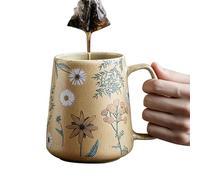 Taza genérica de flores | 710 ml Novelty Drinking Cups,Ceramic Hand-Painted Latte Cup | Kitchen Storage & Organiisation For Dining Room Study Teachers Movie Nights Milk Juice Beer