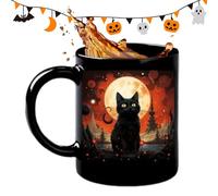 Taza genérica gato cerámica - Taza Novelty Linda Halloween, taza para adultos, bebida caliente y leche