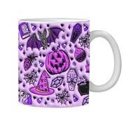 Taza genérica - Taza de café - Taza de café - Taza divertida de cerámica All Hallows 'Eve 3D Coffee Cup | Efecto de las tazas de Halloween, decoración de mesa de cocina