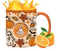 Taza Ghost 3D - Cerámica y taza de té con asa, 350 ml de bebida espeluznante | Halloween Milk Cup para el hogar u oficina, divertida taza de café con temática de fantasmas, pieza